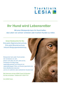Tierklinik LESIA Blutspende Tierklinik LESIA Blutspende