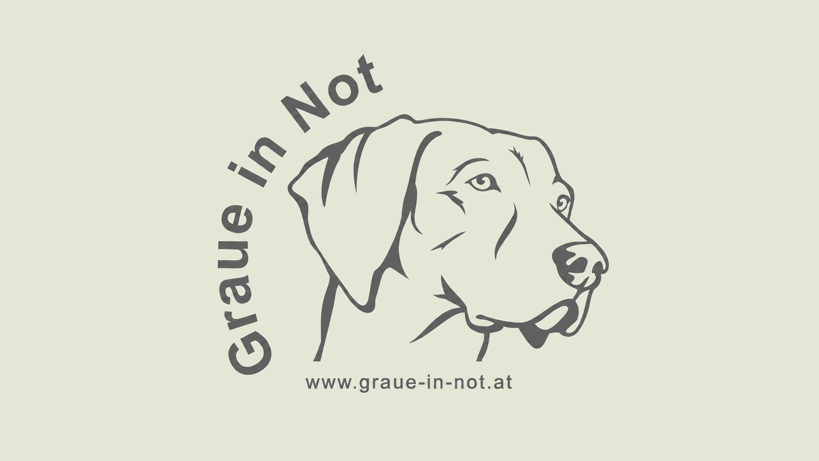 Logo Graue in Not mit gezeichnetem Hundekopf